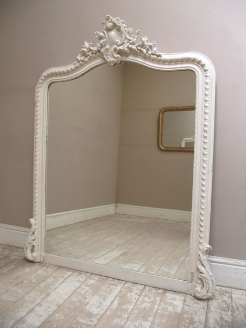 large french antique crested mirror